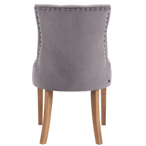 Silla De Comedor Aberdeen En Terciopelo Gris 58X55X92 cm