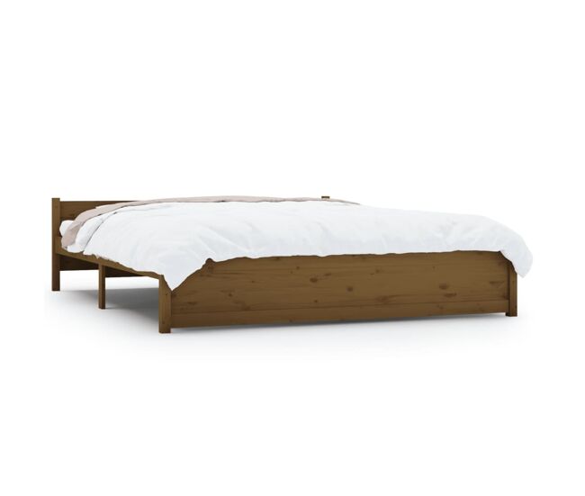 Estructura de cama madera maciza marrón miel 200x200 cm