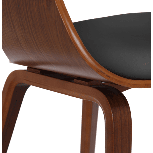 Set de 2 sillas de salón Kingston en polipiel Simil cuero Nogalnegro 46X49X73 cm