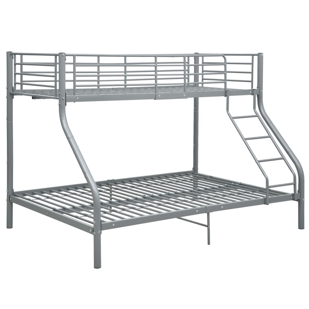 Estructura de litera de metal gris 140x200 cm/90x200 cm