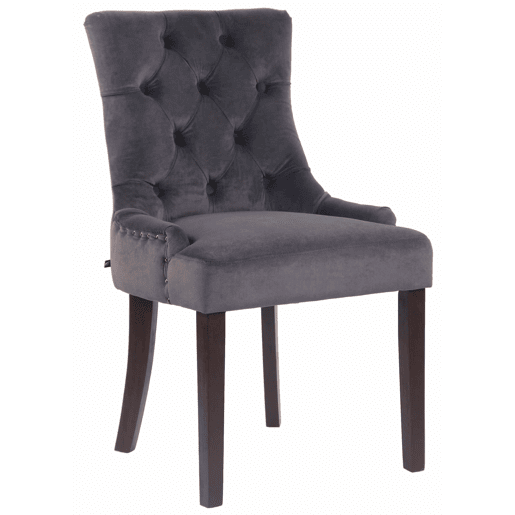 Silla De Comedor Aberdeen En Terciopelo Gris oscuro 58X55X92 cm