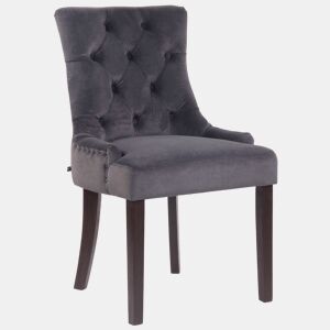 Silla De Comedor Aberdeen En Terciopelo Gris oscuro 58X55X92 cm
