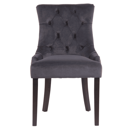 Silla De Comedor Aberdeen En Terciopelo Gris oscuro 58X55X92 cm