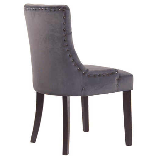Silla De Comedor Aberdeen En Terciopelo Gris oscuro 58X55X92 cm