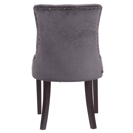 Silla De Comedor Aberdeen En Terciopelo Gris oscuro 58X55X92 cm