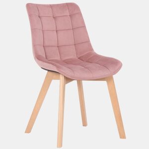 Silla de comedor Passaic en terciopelo Rosado 61X46X82 cm