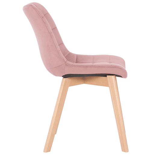 Silla de comedor Passaic en terciopelo Rosado 61X46X82 cm