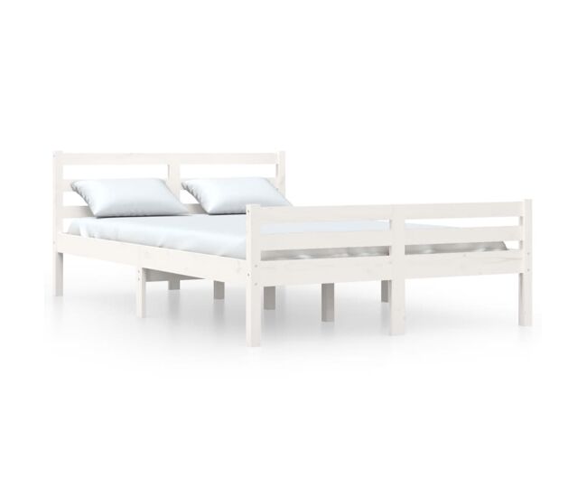 Estructura de cama madera maciza blanco 150x200 cm