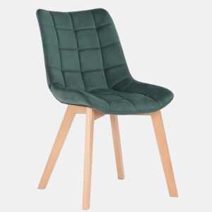 Silla de comedor Passaic en terciopelo Verde 61X46X82 cm