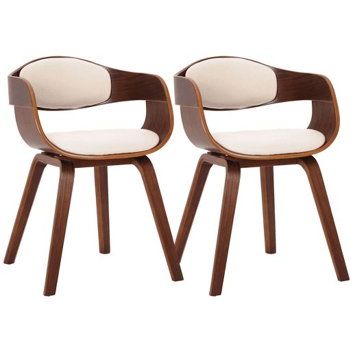 Set de 2 sillas de salón Kingston en polipiel Simil cuero Nogalcrema 46X49X73 cm
