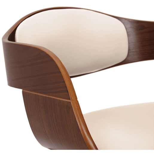 Set de 2 sillas de salón Kingston en polipiel Simil cuero Nogalcrema 46X49X73 cm