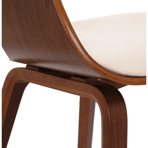 Set de 2 sillas de salón Kingston en polipiel Simil cuero Nogalcrema 46X49X73 cm