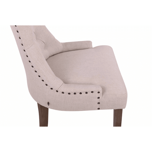 Set De 2 Sillas De Comedor Aberdeen Tela Crema 58X55X92 cm