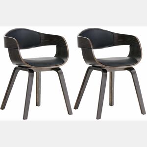 Set de 2 sillas de salón Kingston en polipiel Simil cuero Negrogris 46X49X73 cm