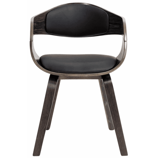 Set de 2 sillas de salón Kingston en polipiel Simil cuero Negrogris 46X49X73 cm