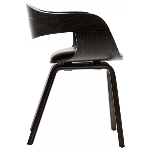 Set de 2 sillas de salón Kingston en polipiel Simil cuero Negrogris 46X49X73 cm