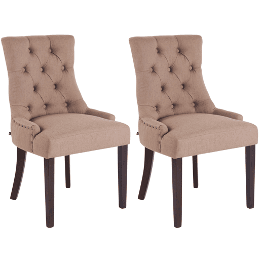 Set De 2 Sillas De Comedor Aberdeen Tela Gris topo 58X55X92 cm