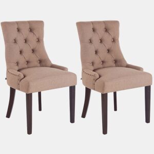 Set De 2 Sillas De Comedor Aberdeen Tela Gris topo 58X55X92 cm