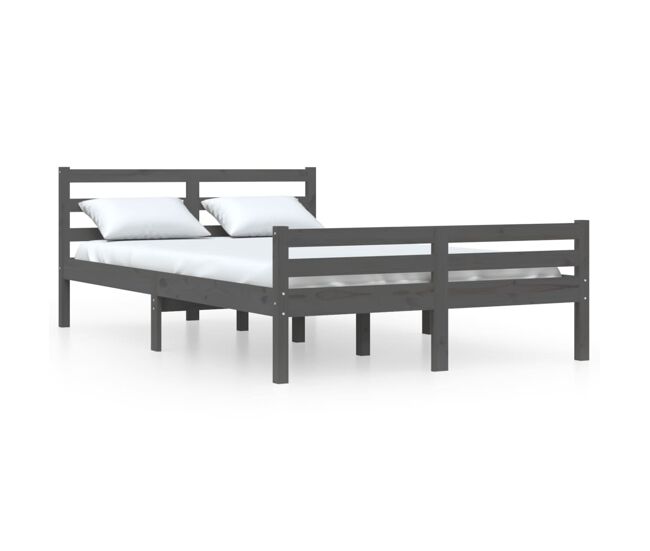 Estructura de cama madera maciza gris 140x200 cm