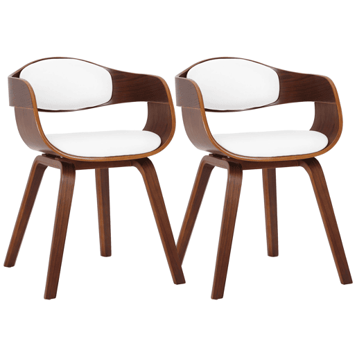 Set de 2 sillas de salón Kingston en polipiel Simil cuero Nogalblanco 46X49X73 cm