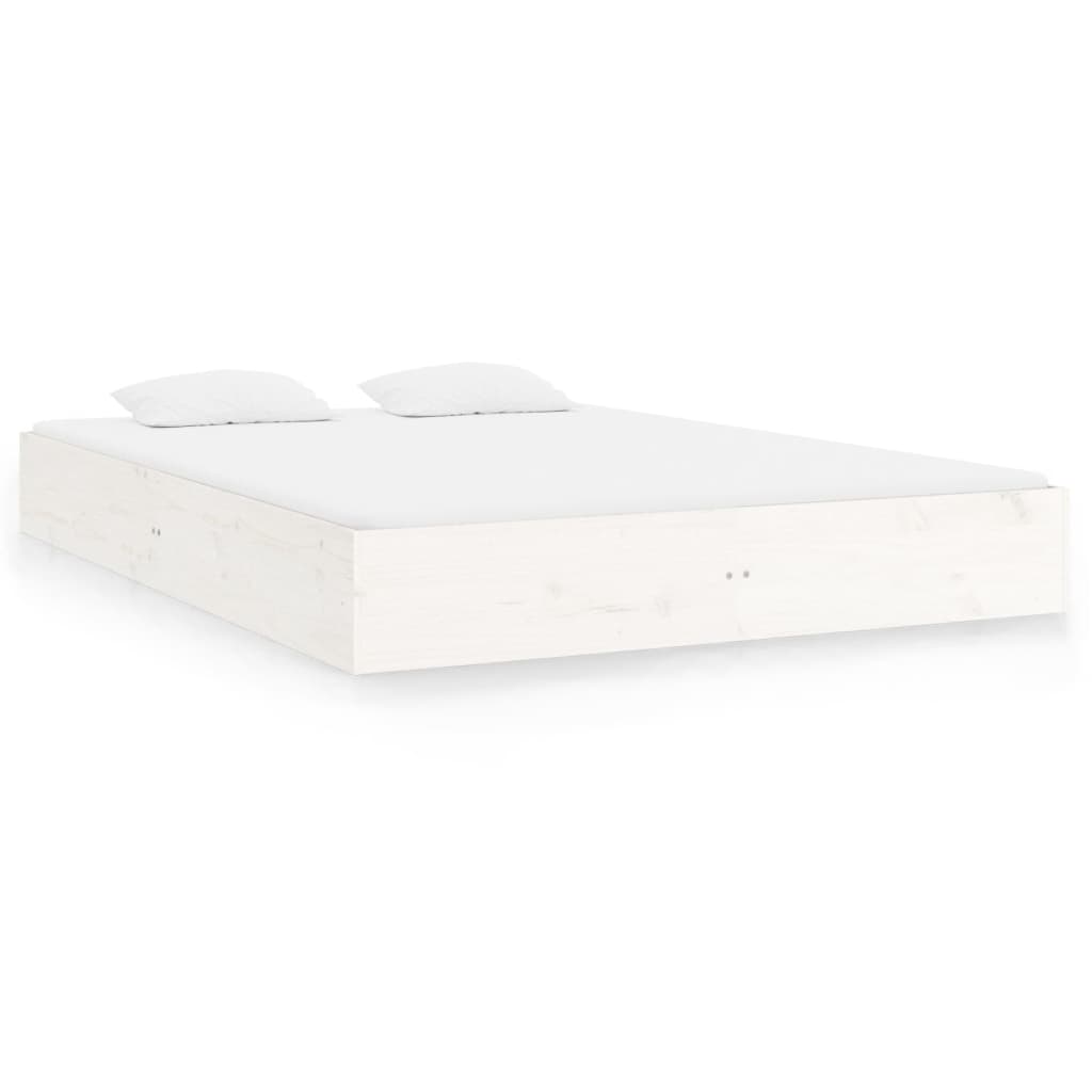 Estructura de cama super king madera maciza blanco 180x200 cm