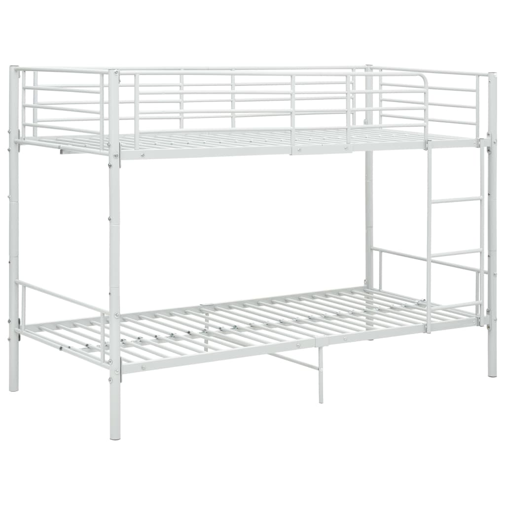 Cama litera de metal blanca 90x200 cm
