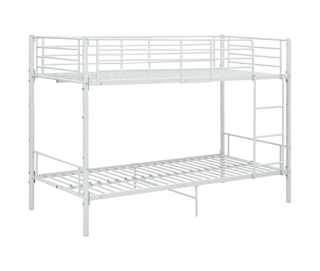 Cama litera de metal blanca 90x200 cm