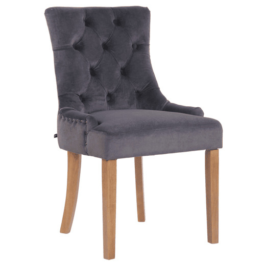 Silla De Comedor Aberdeen En Terciopelo Gris oscuro 58X55X92 cm