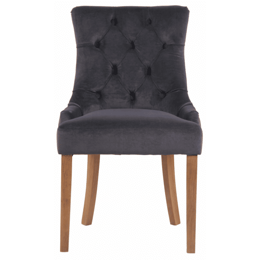Silla De Comedor Aberdeen En Terciopelo Gris oscuro 58X55X92 cm
