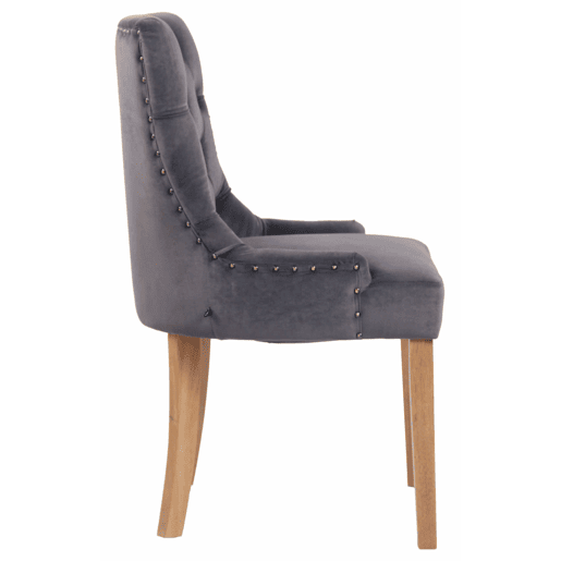 Silla De Comedor Aberdeen En Terciopelo Gris oscuro 58X55X92 cm