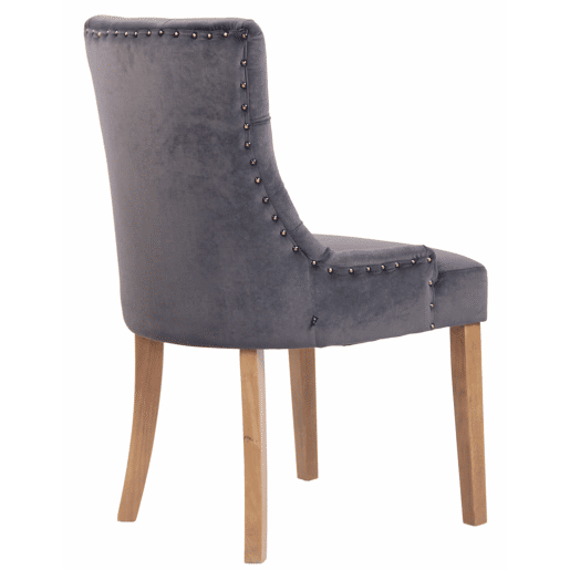 Silla De Comedor Aberdeen En Terciopelo Gris oscuro 58X55X92 cm