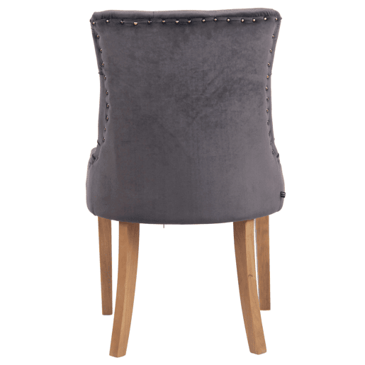 Silla De Comedor Aberdeen En Terciopelo Gris oscuro 58X55X92 cm