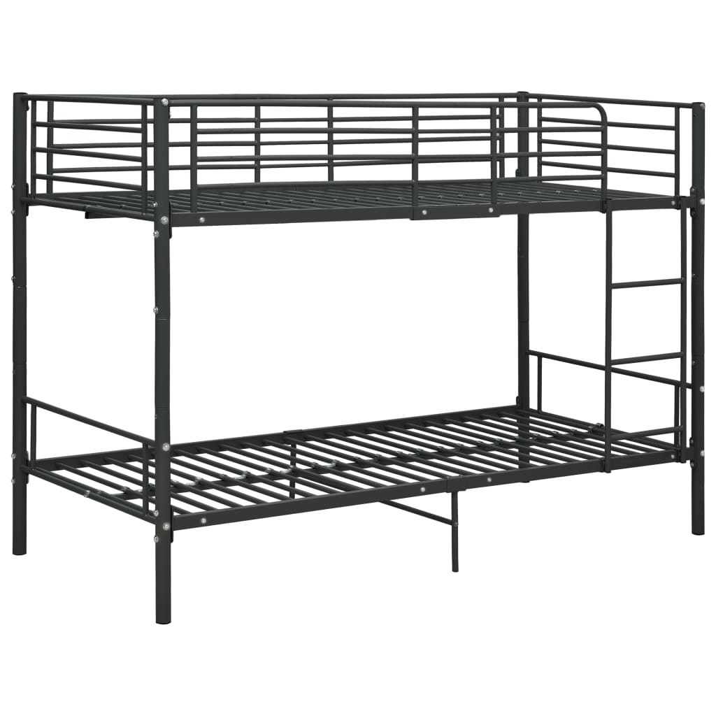 Litera de metal negro 90x200 cm