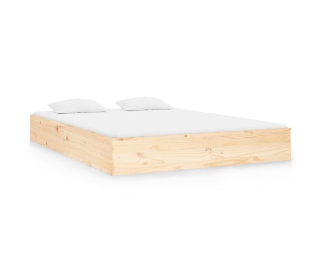 Estructura de cama de madera maciza 140x190 cm
