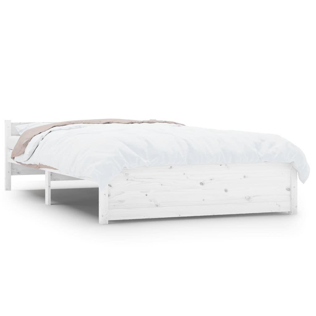estructura de cama madera maciza blanca 140x200 cm