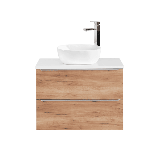 Móvel lavatório simples 80cm April Madeira e Branco Móvel lavatório simples 80cm April Madeira e Branco