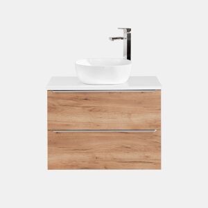 Móvel lavatório simples 80cm April Madeira e Branco
