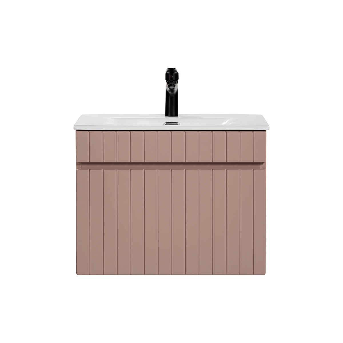 Mueble lavabo individual encastrado 60 cm zelie rosado
