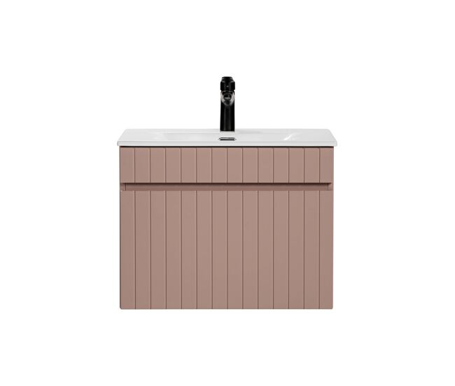 Mueble lavabo individual encastrado 60 cm zelie rosado