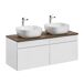 Conjunto mueble doble lavabo y columna Zelie 120 Conjunto mueble doble lavabo y columna Zelie 120 Blanco