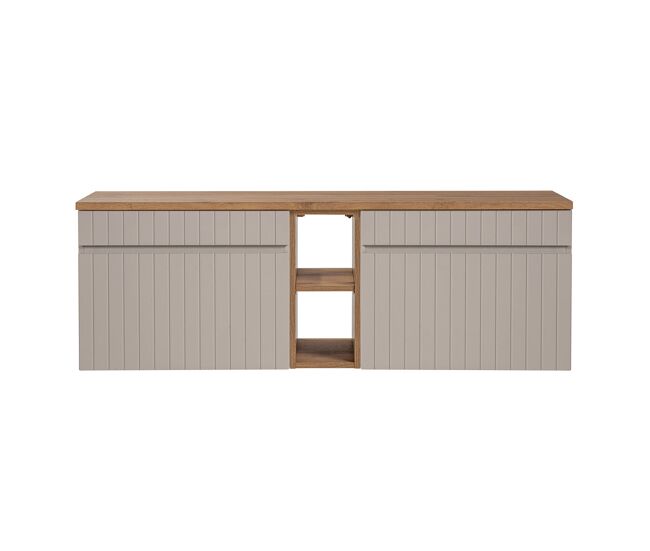 Mueble bajo lavabo 140 cm 2 nichos zelie cachemira y madera