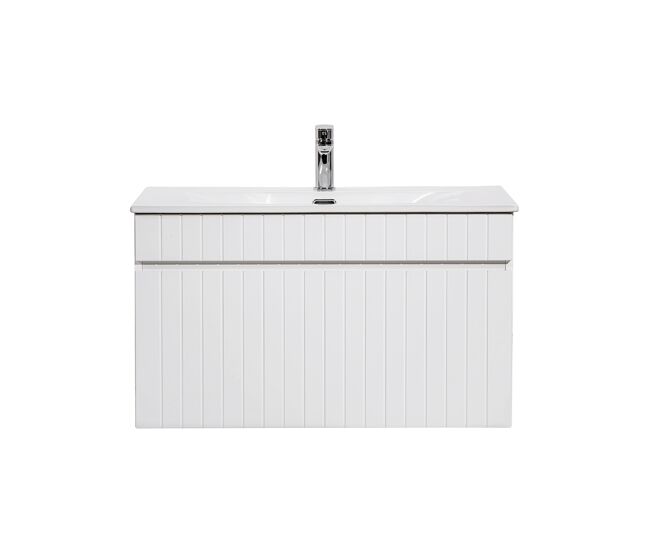 Mueble lavabo individual encastrado 80cm zelie blanco