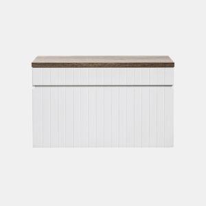 Móvel de toucador Zelie 80cm branco e madeira