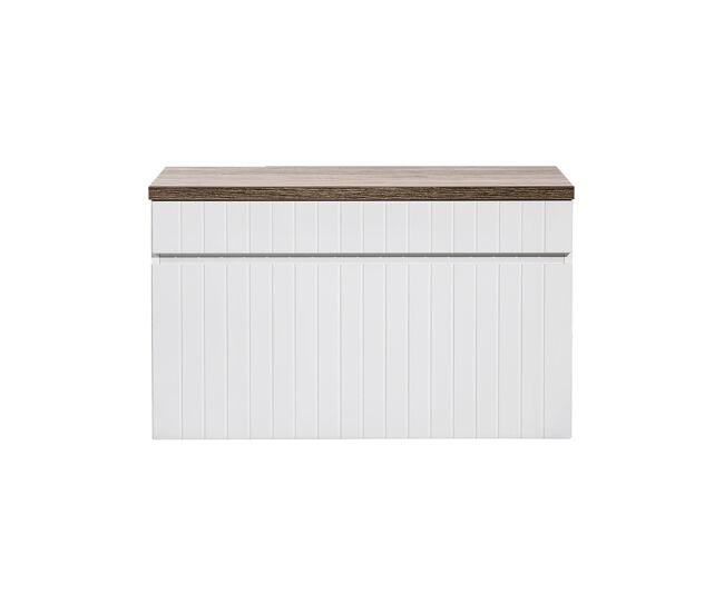 Mueble bajo lavabo 80cm y encimera zelie blanco y madera