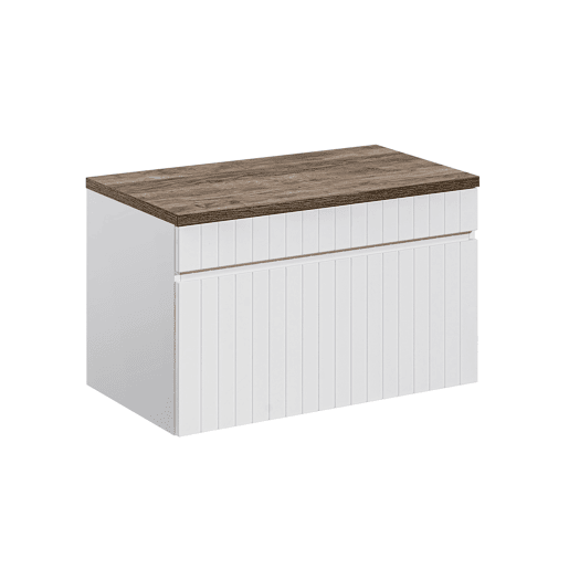 Móvel de toucador Zelie 80cm branco e madeira