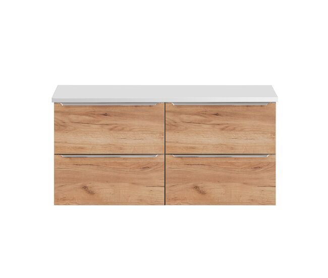 Mueble bajo lavabo 120 cm y encimera april madera y blanco