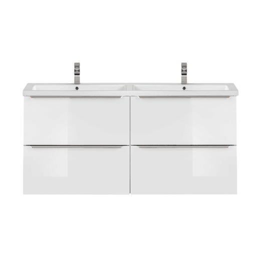 Móvel lavatório duplo encastrável 120cm Abril Branco