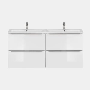 Móvel lavatório duplo encastrável 120cm Abril Branco