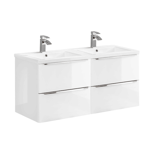 Móvel lavatório duplo encastrável 120cm Abril Branco