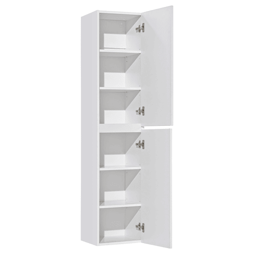 Conjunto móvel lavatório individual 100cm e coluna Zelie branco e madeira
